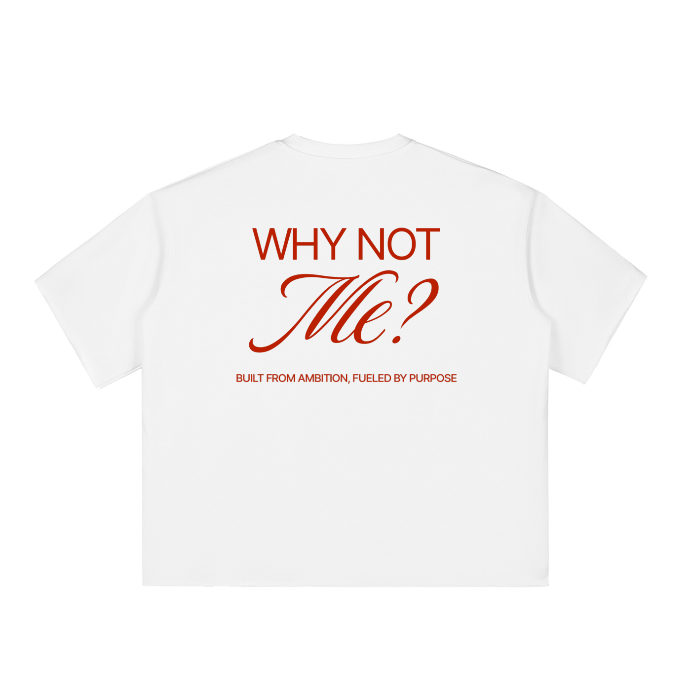 Why Not ME? Boxy Half-Sleeve Raw-Edge T-Shirt