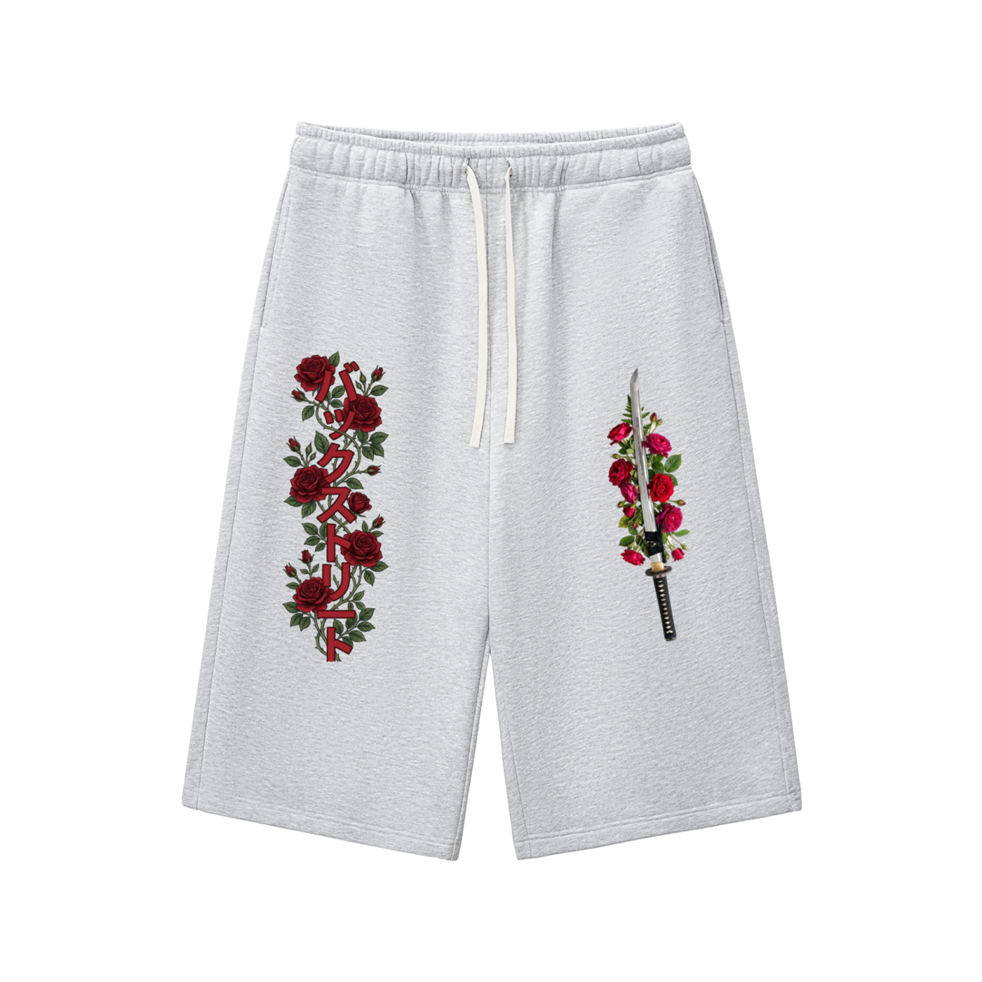 Japan- Relaxed Drawstring Three-quarter Sweatpants