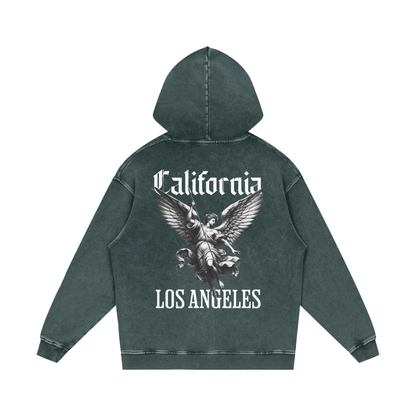 LA- Snow Washed Loose Cotton Hoodie