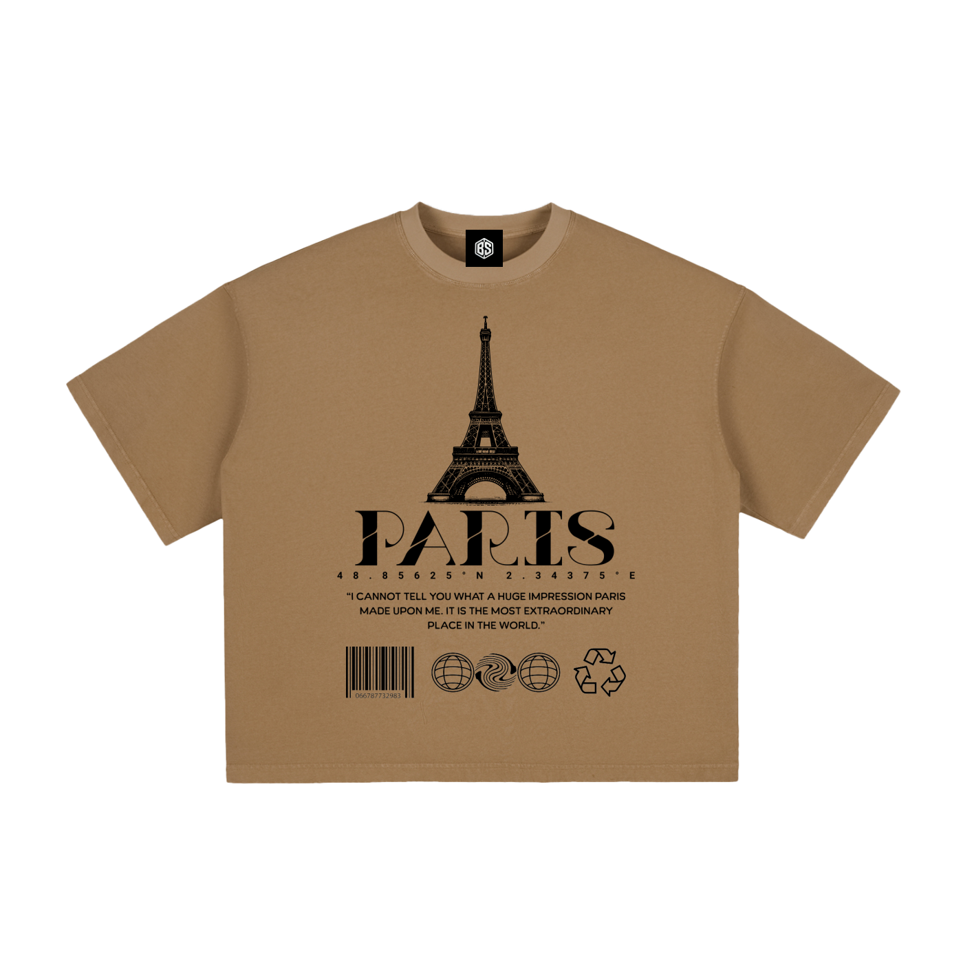 PARIS- Vintage Washed Boxy T-Shirt