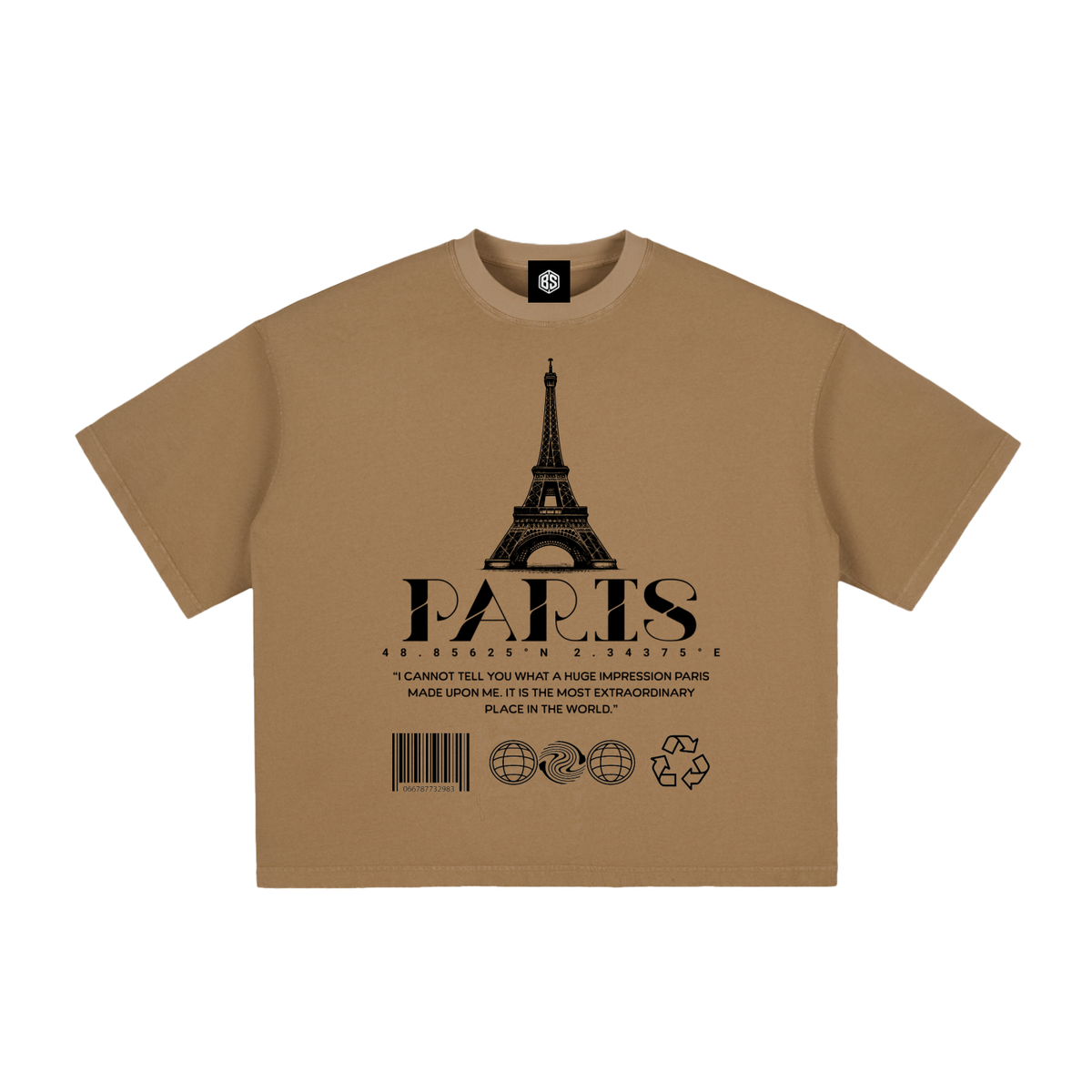 PARIS- Vintage Washed Boxy T-Shirt