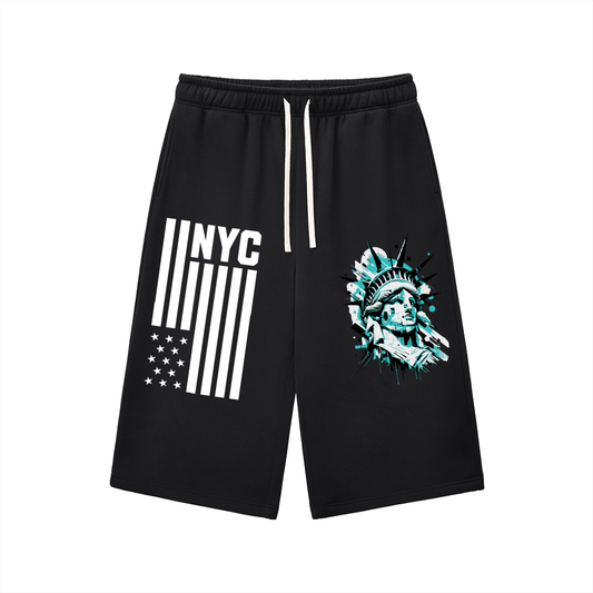 NYC- Relaxed Drawstring Three-quarter Sweatpants