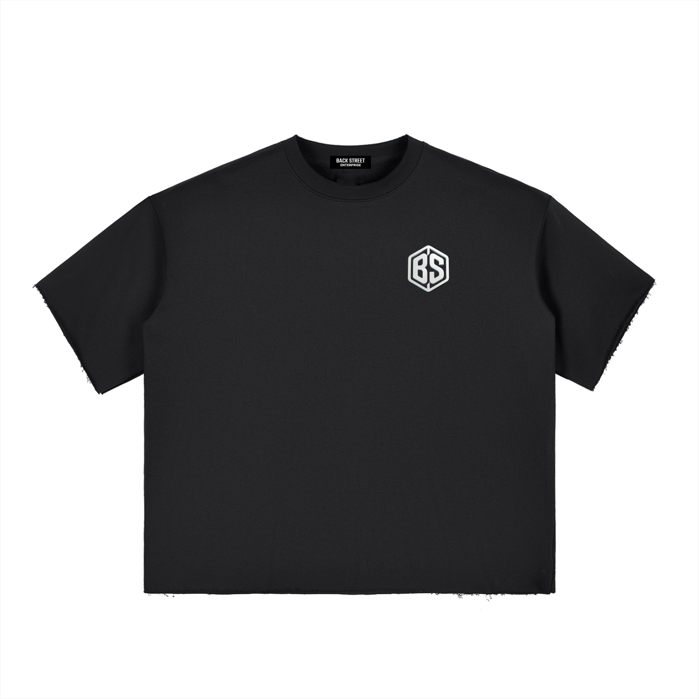1% Better Everyday- Boxy Half-Sleeve Raw-Edge T-Shirt