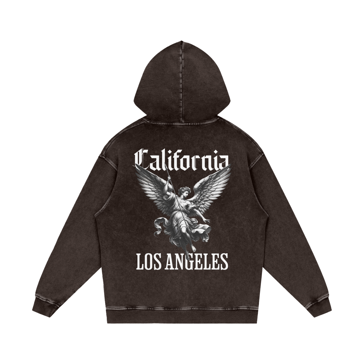 LA- Snow Washed Loose Cotton Hoodie