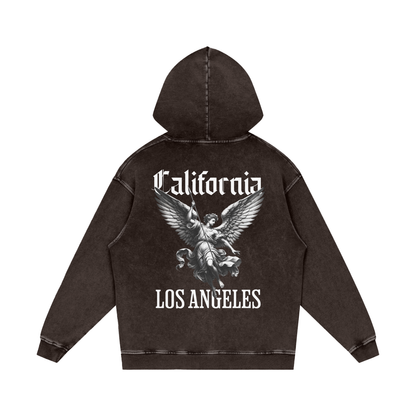 LA- Snow Washed Loose Cotton Hoodie