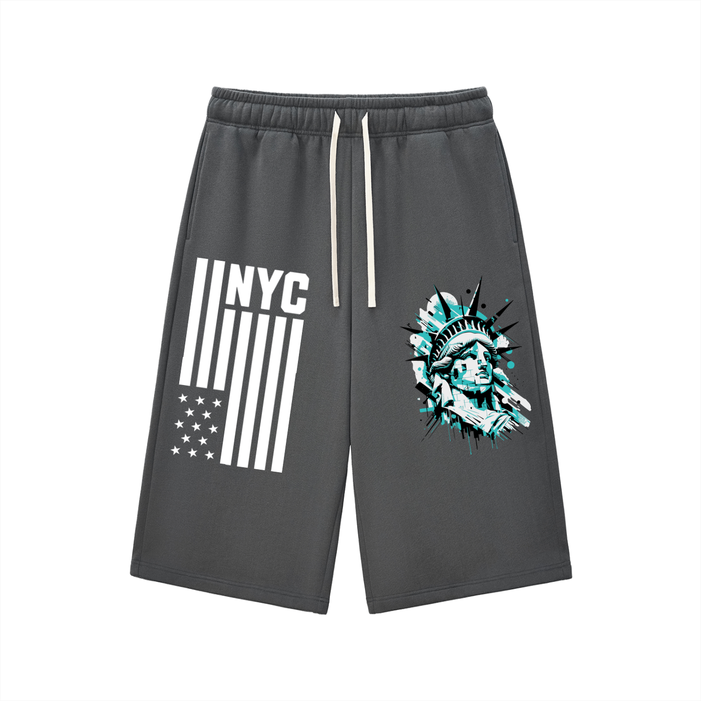 NYC- Relaxed Drawstring Three-quarter Sweatpants