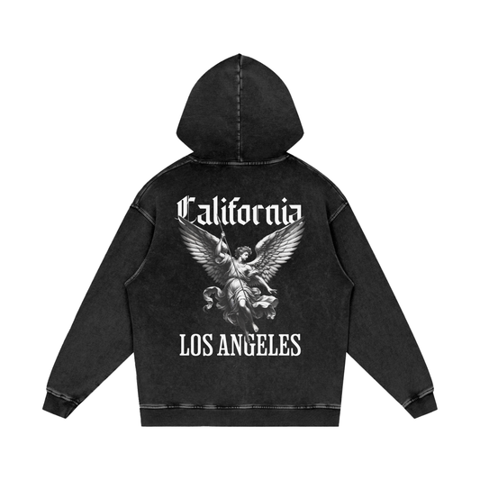 LA- Snow Washed Loose Cotton Hoodie