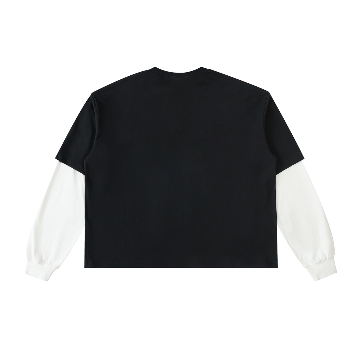 Divine- Layered Contrast Sleeve Cotton T-Shirt