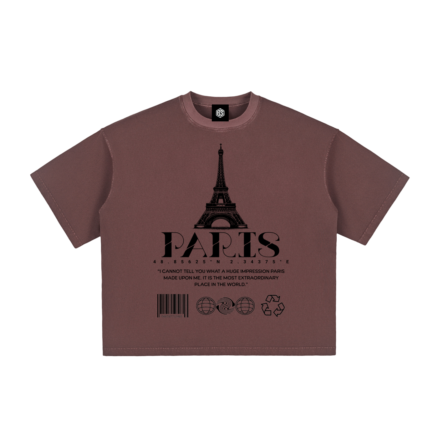PARIS- Vintage Washed Boxy T-Shirt