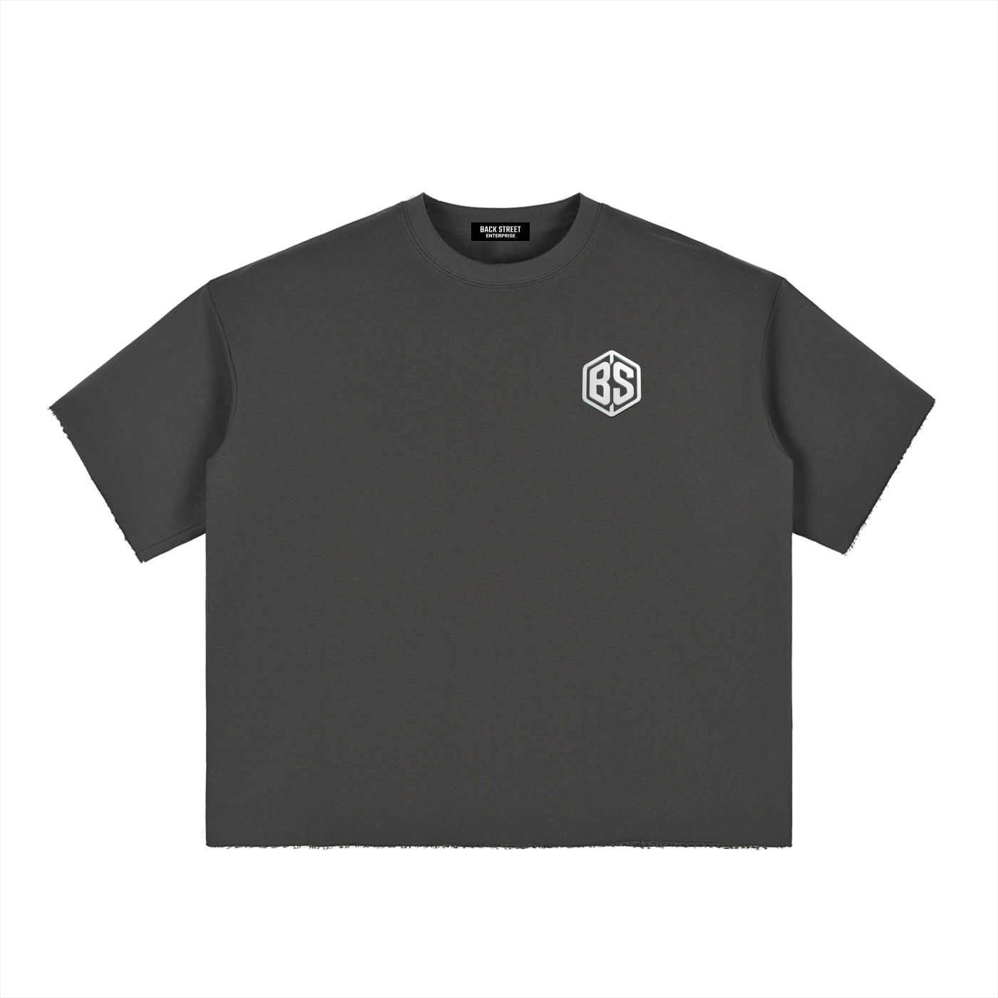 1% Better Everyday- Boxy Half-Sleeve Raw-Edge T-Shirt