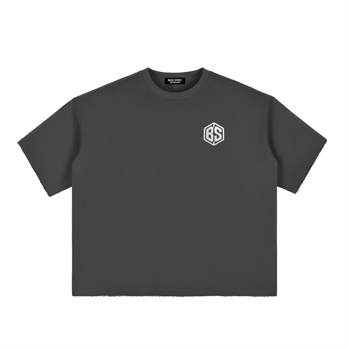 1% Better Everyday- Boxy Half-Sleeve Raw-Edge T-Shirt