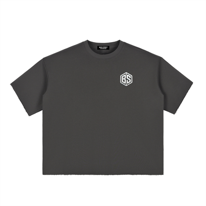 1% Better Everyday- Boxy Half-Sleeve Raw-Edge T-Shirt