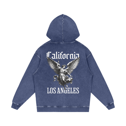 LA- Snow Washed Loose Cotton Hoodie