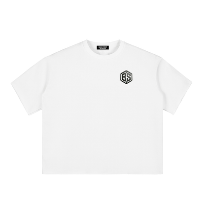 Why Not ME? Boxy Half-Sleeve Raw-Edge T-Shirt